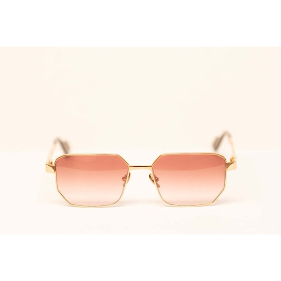24k Pink Gold Unisex Rectangle Burgundy Sunglasses - Delixs Pytha DX004 04 VP11